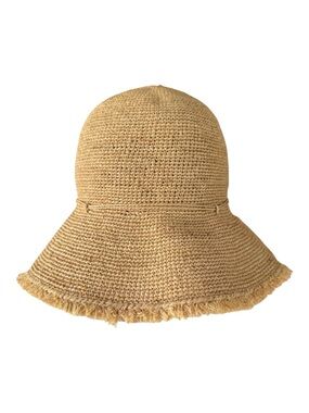 Helen Kaminski Packable Emmie 9 Raffia Hat • Natural • Fringe • One Size